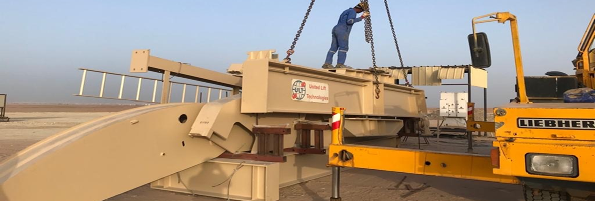 A ULT pumping unit being craned into place